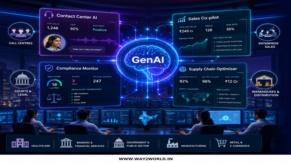 Futuristic AI operations command center
